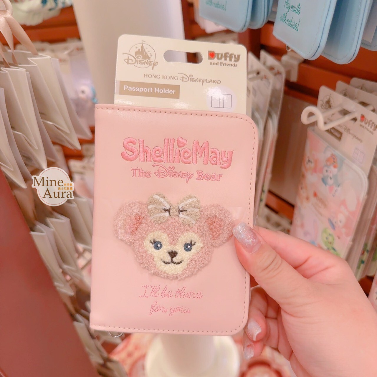 雪莉玫 ShellieMay 大頭 刺繡圖案 護照套 -香港迪士尼樂園