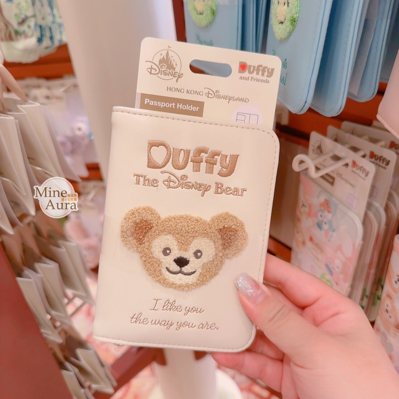 達菲 Duffy 大頭 刺繡圖案 護照套 -香港迪士尼樂園