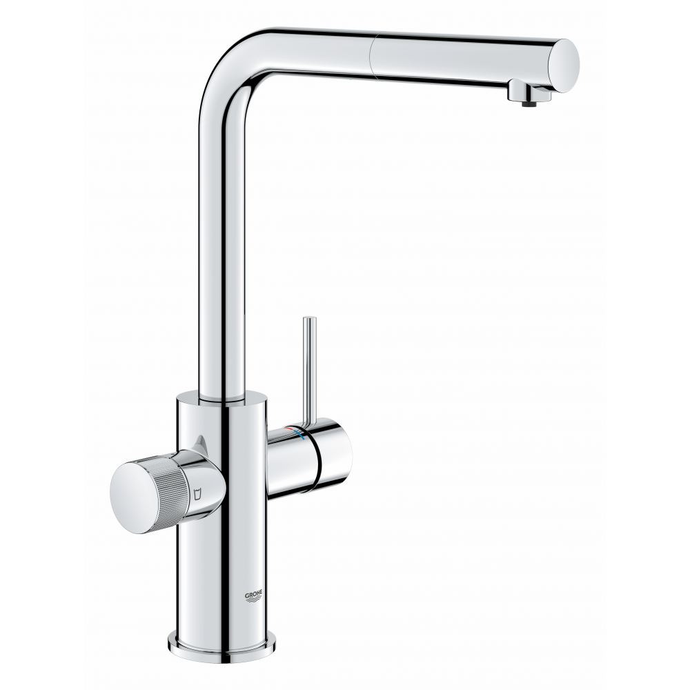 GROHE 高儀 Blue Pure Minta 30590000 (鉻色) 二合一濾水(拉出式)廚房龍頭+3M-AP2-405G濾水系統套裝 (送安裝)