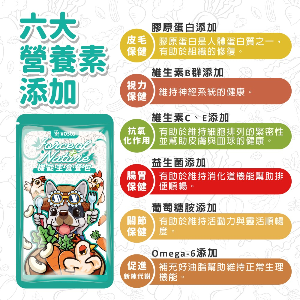 vosto 沃司托｜自然食力機能主食餐包 狗狗餐包100g