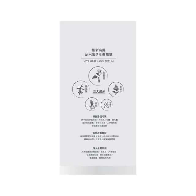 Vita Green 維特健靈 維新烏絲納米激活生髮精華 60毫升