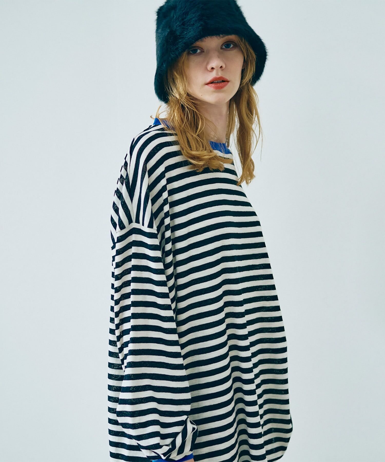 黑白條紋天竺棉長袖上衣