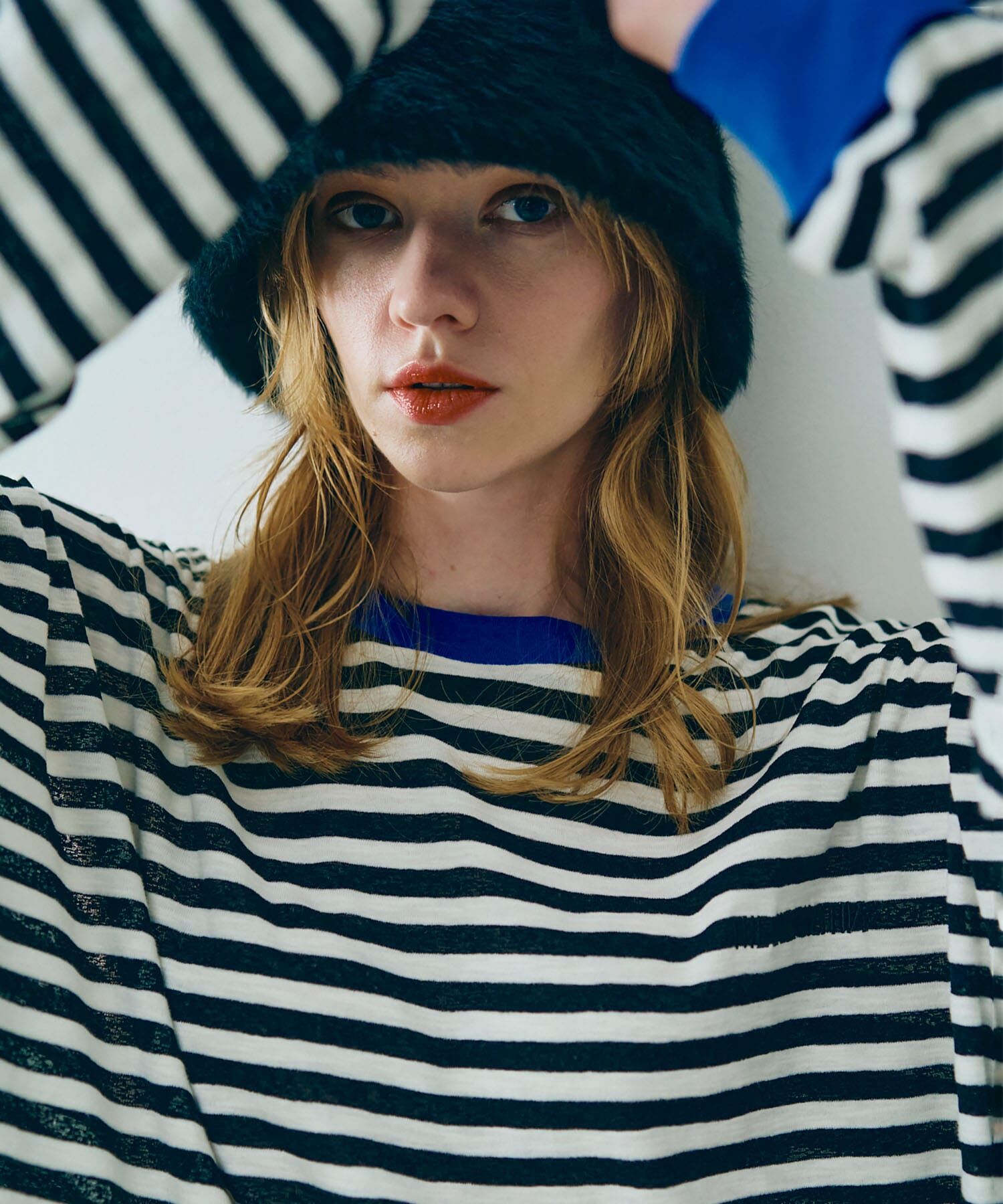 黑白條紋天竺棉長袖上衣