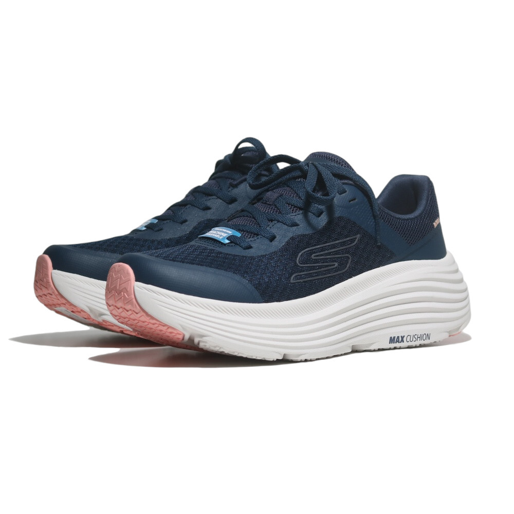SKECHERS 健走鞋 MAX CUSHIONING 深藍 輕量 休閒鞋 女 129470NVPK