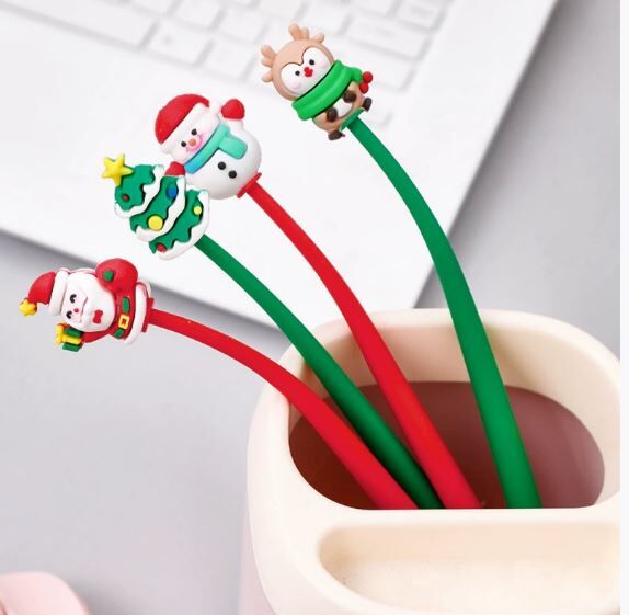 圣诞预购 卡通圣诞硅胶摇摇乐中性笔 随机