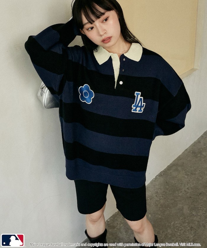 #日本代購 MARY QUANT X MLB 針織 橄欖球球衣 三色