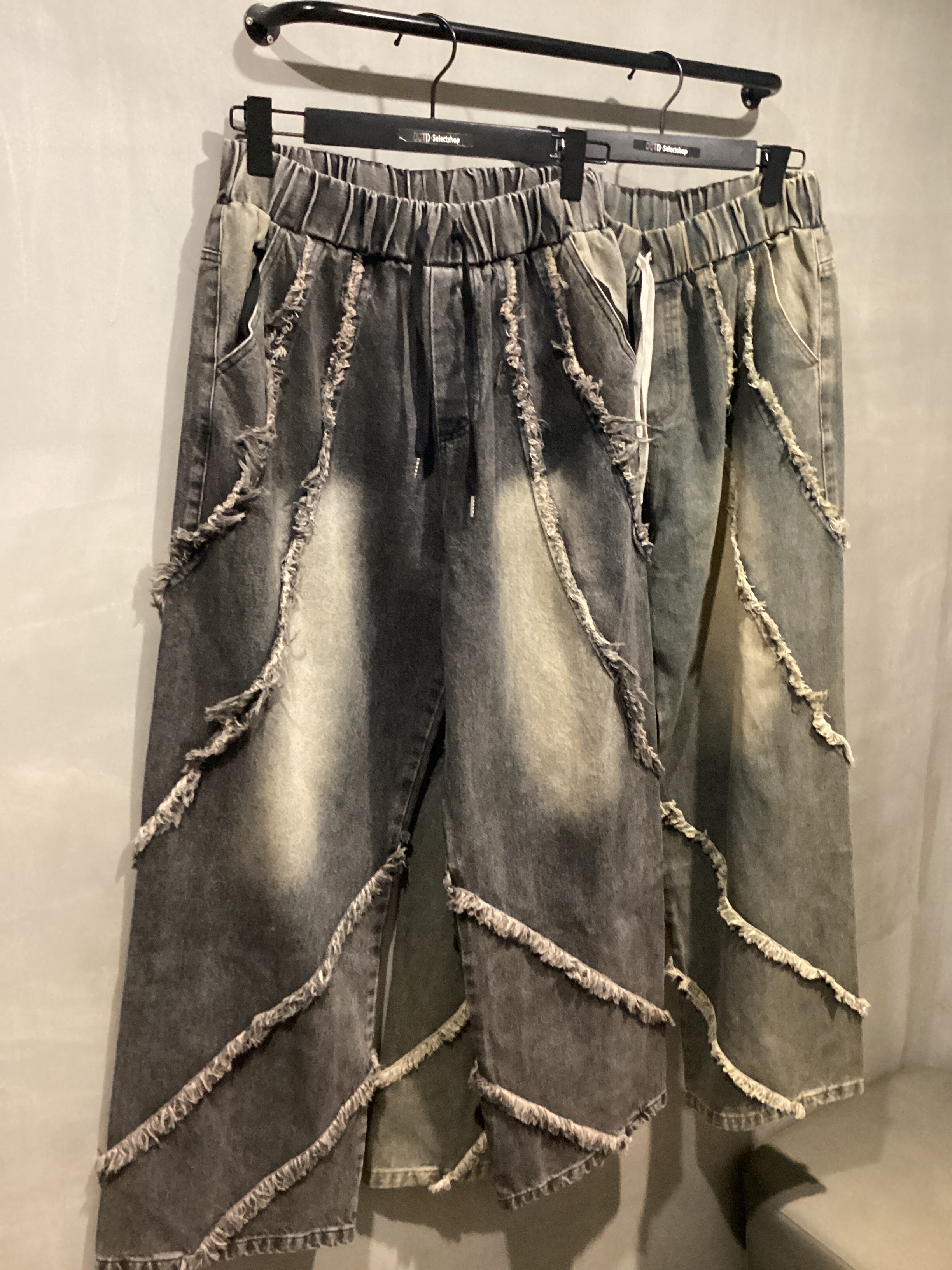 仿舊毛邊牛仔褲