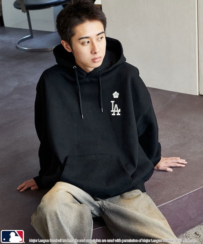 #日本代購 MARY QUANT X MLB 內刷毛 刺繡連帽衛衣 三色