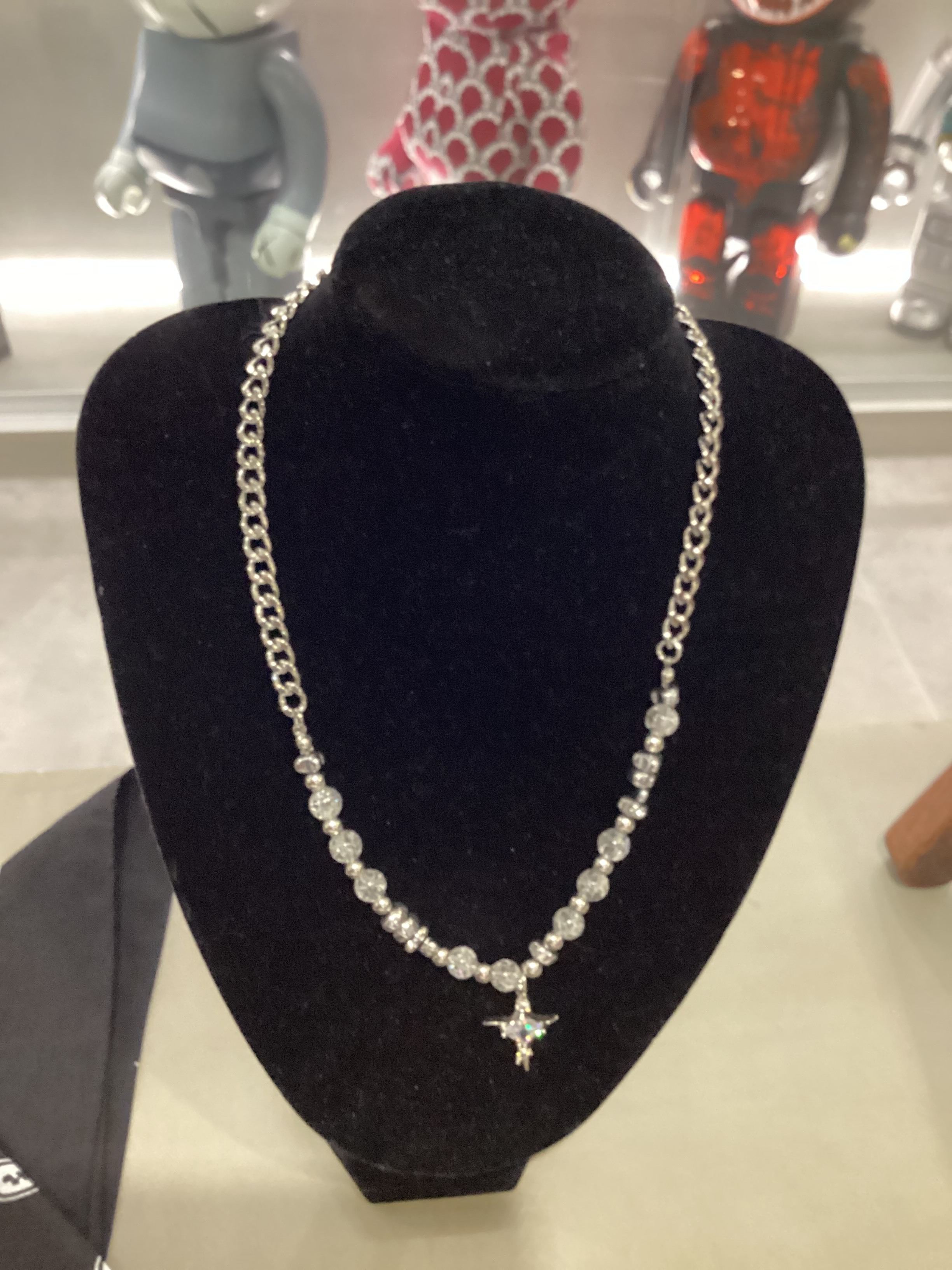 白爆珠銀石項鍊