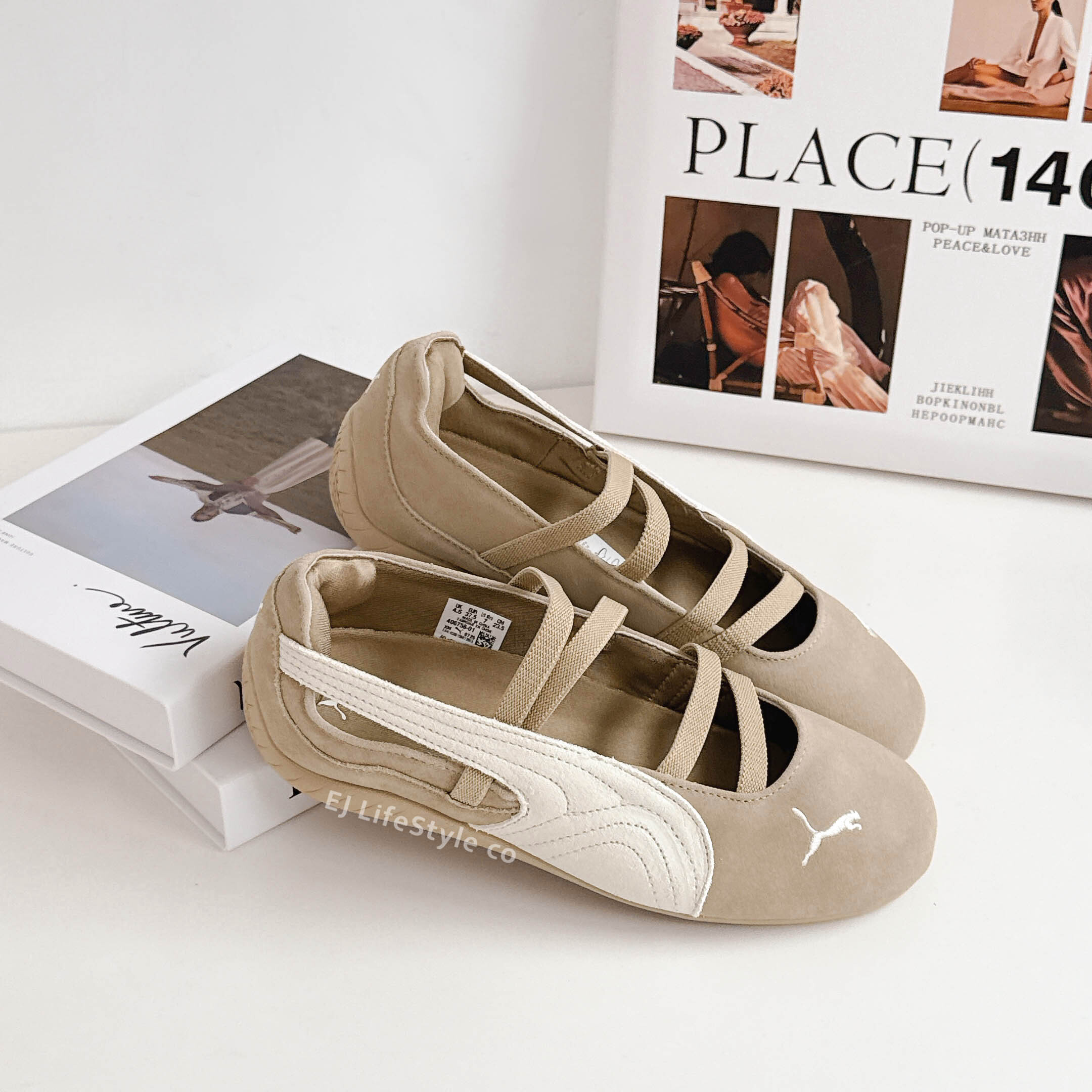 PUMA SPEEDCAT BALLET 賽車鞋 芭蕾舞鞋 涼鞋 沙色 卡其色 麂皮 女鞋 406758-01 / 預購