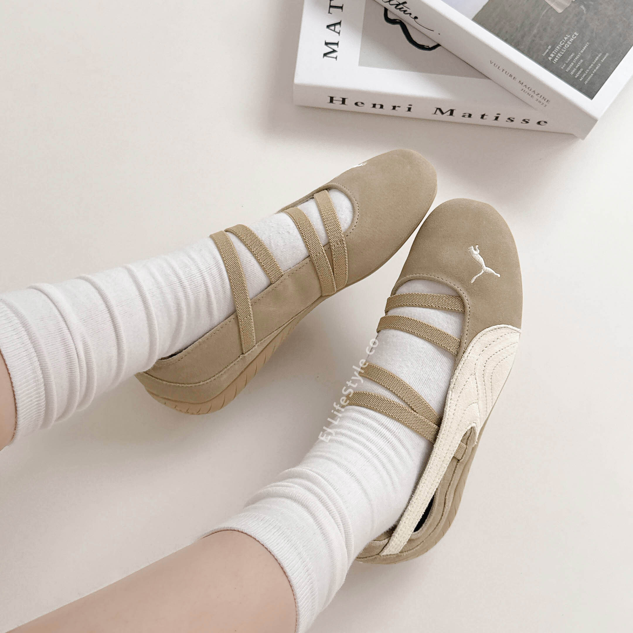 PUMA SPEEDCAT BALLET 賽車鞋 芭蕾舞鞋 涼鞋 沙色 卡其色 麂皮 女鞋 406758-01 / 預購