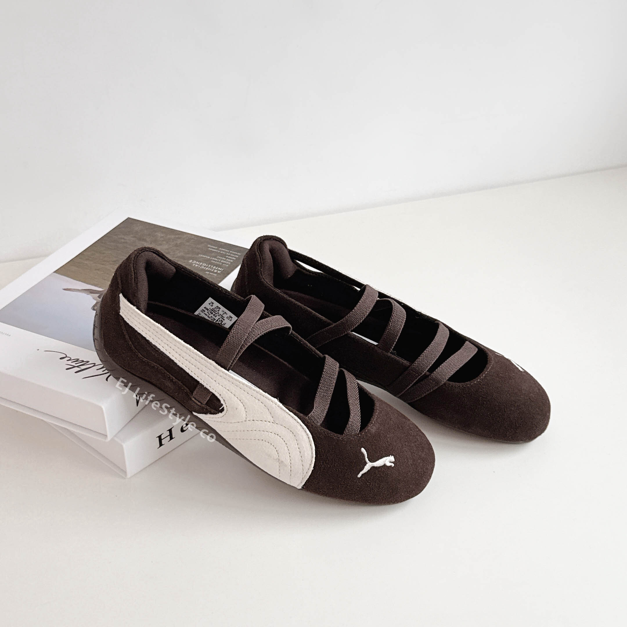 PUMA SPEEDCAT BALLET 賽車鞋 芭蕾舞鞋 涼鞋 巧克力奶油 棕色 咖啡色 奶油白 麂皮 女鞋 406758-02 / 預購