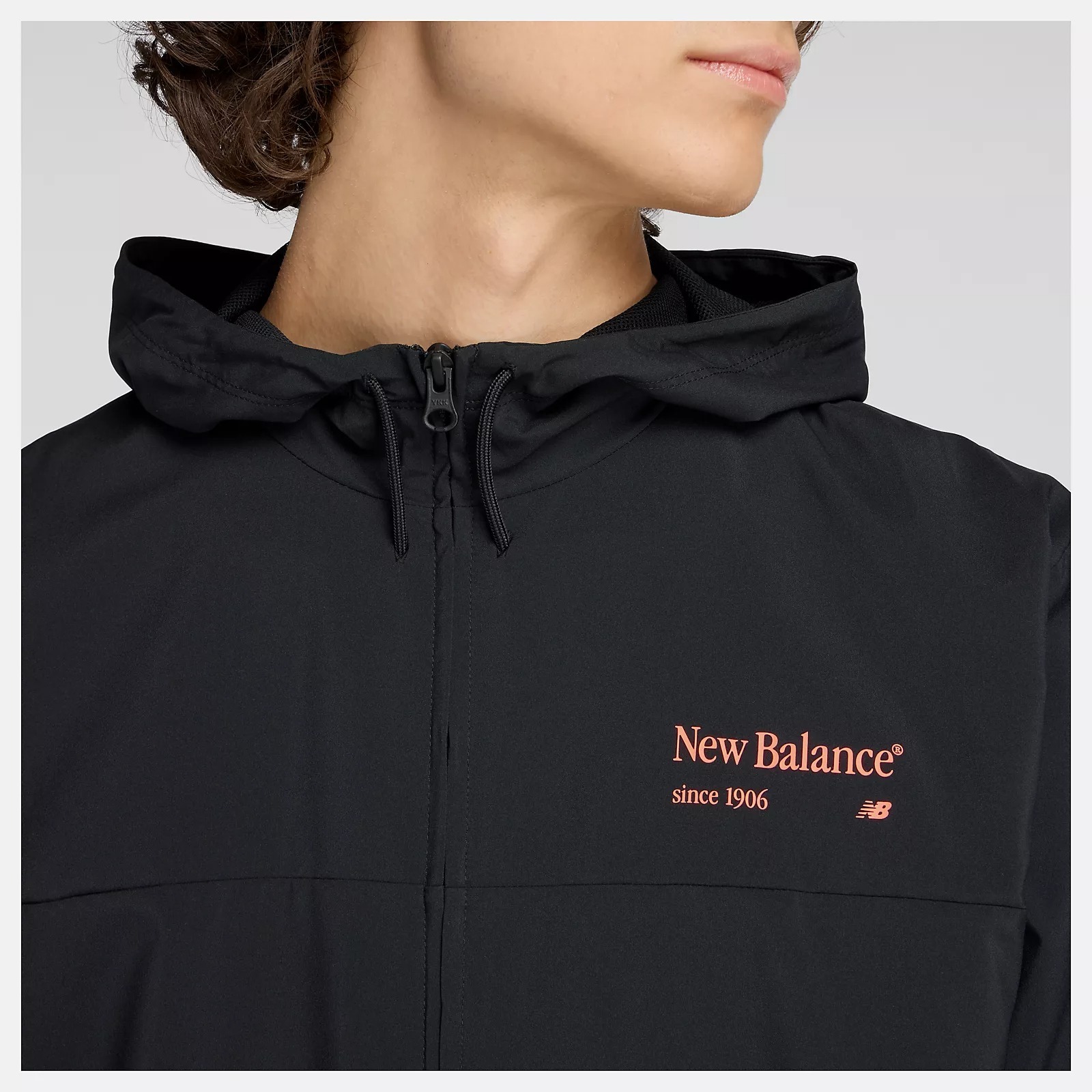 NEW BALANCE 外套 NB 黑色 螢光LOGO 風衣外套 男 MJ53527BK
