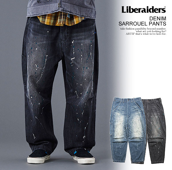 『代購+現貨商品』2025AW Liberaiders DENIM SARROUEL PANTS 熱門款 上寬下窄 破壞 潑漆 牛仔褲 長褲 2色 現貨 777012503