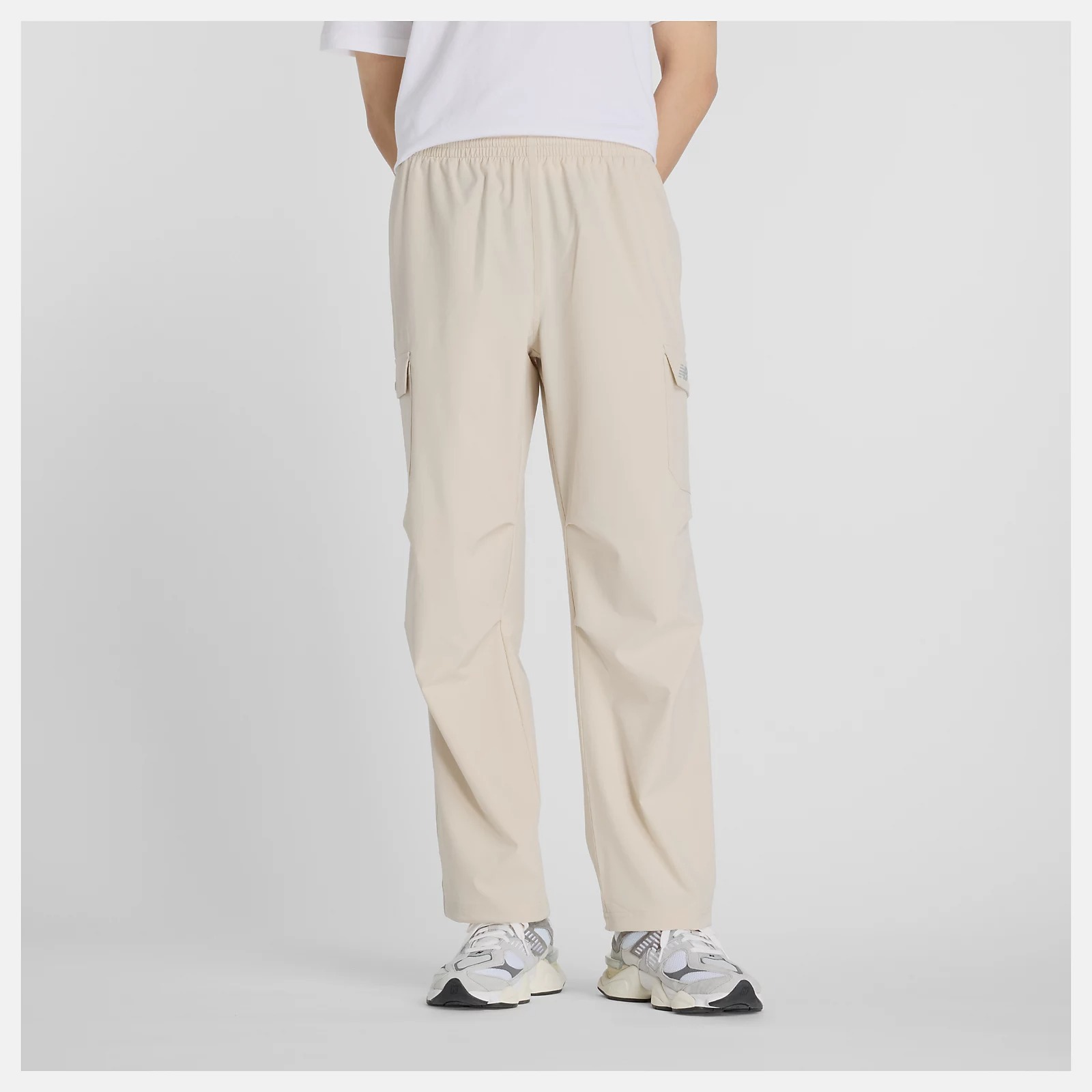 NEW BALANCE 長褲 NB 米色 口袋 防水 工裝褲 男 MP51538TWF