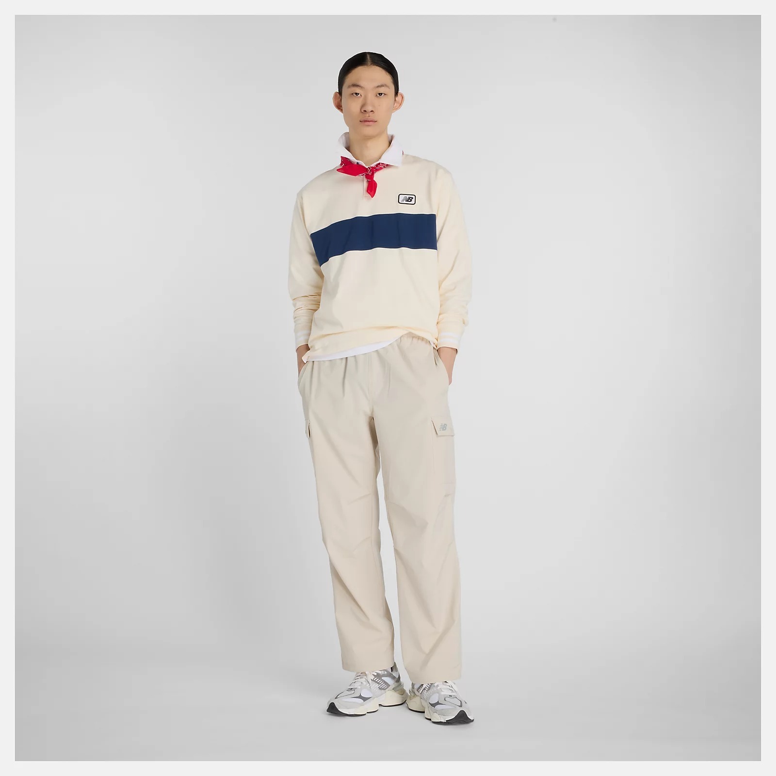 NEW BALANCE 長褲 NB 米色 口袋 防水 工裝褲 男 MP51538TWF