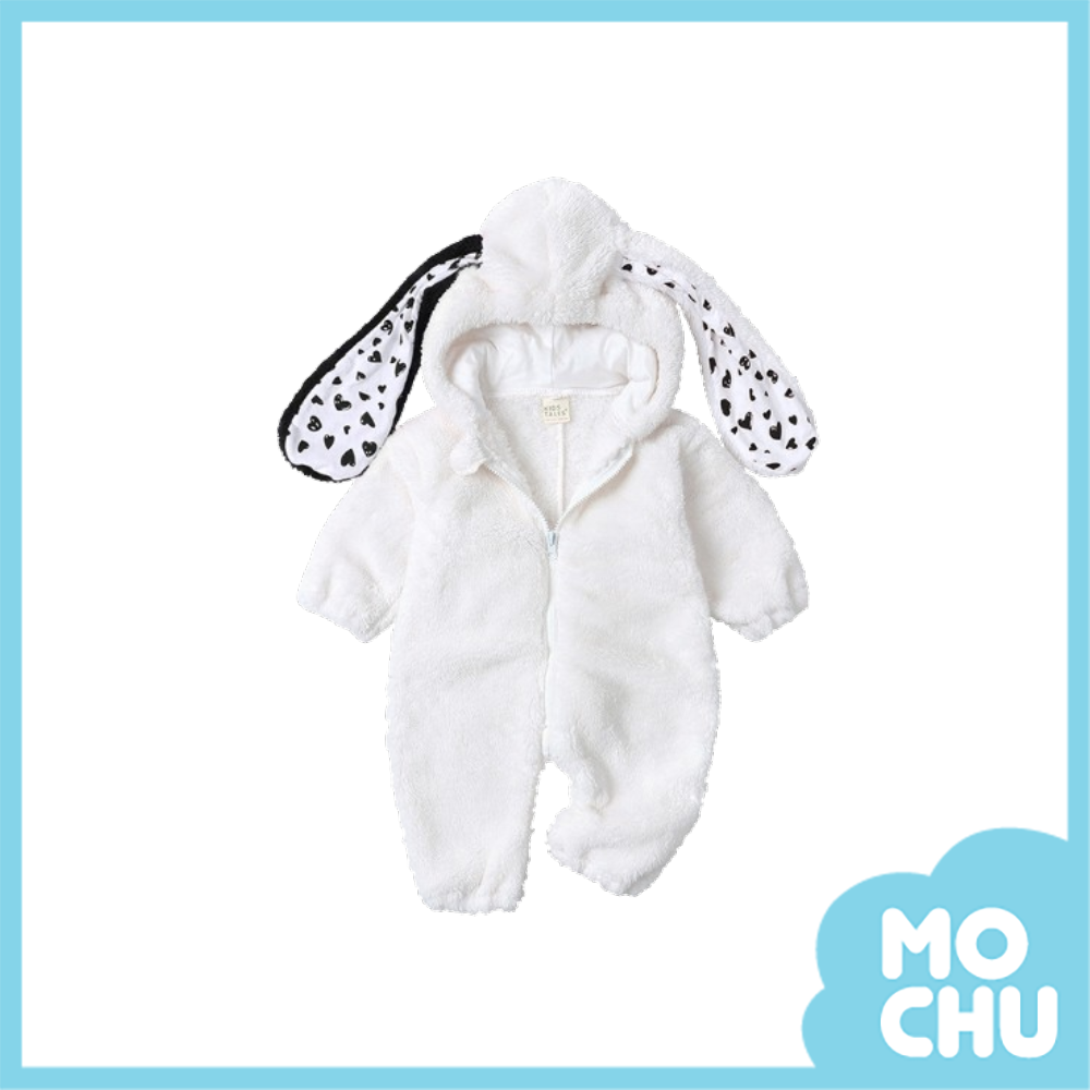 愛心長耳兔北極絨連身衣(四色)