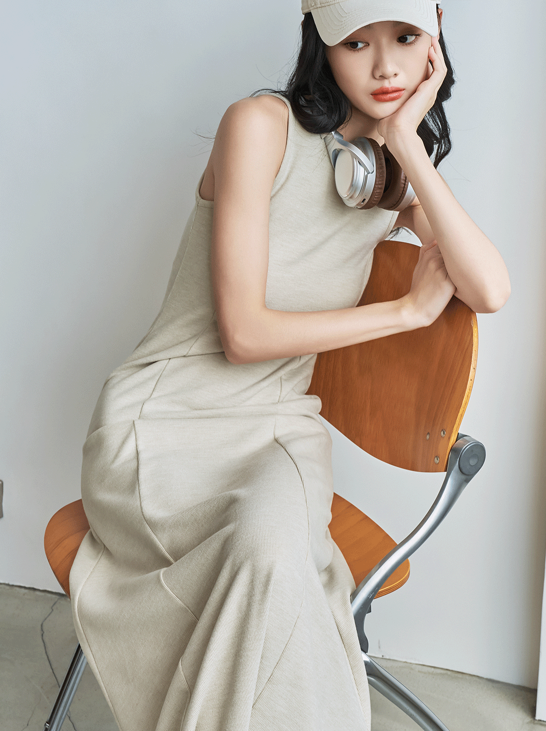 【期間限定】連帽外套修身洋裝兩件組