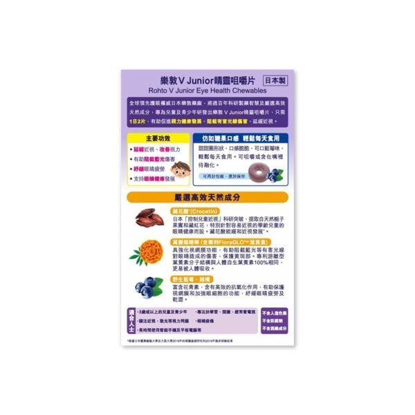 樂敦 - Rohto樂敦V Junior 睛靈咀嚼片 60粒