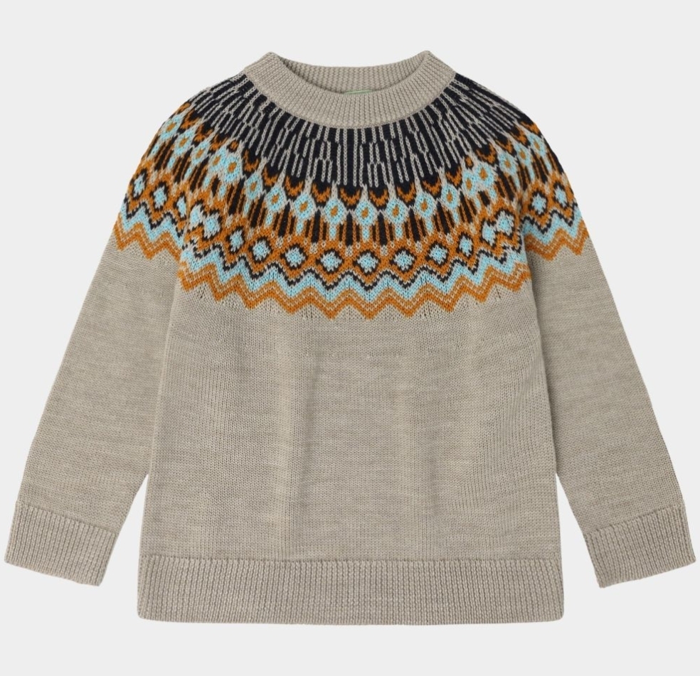 FUB 費爾島針織圖案毛衣 Fair Isle Sweater-oat melange