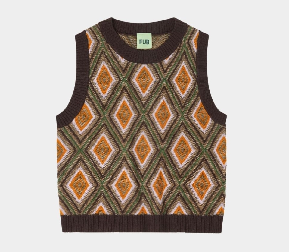 FUB 菱格紋背心 Harlekin Vest-mocca