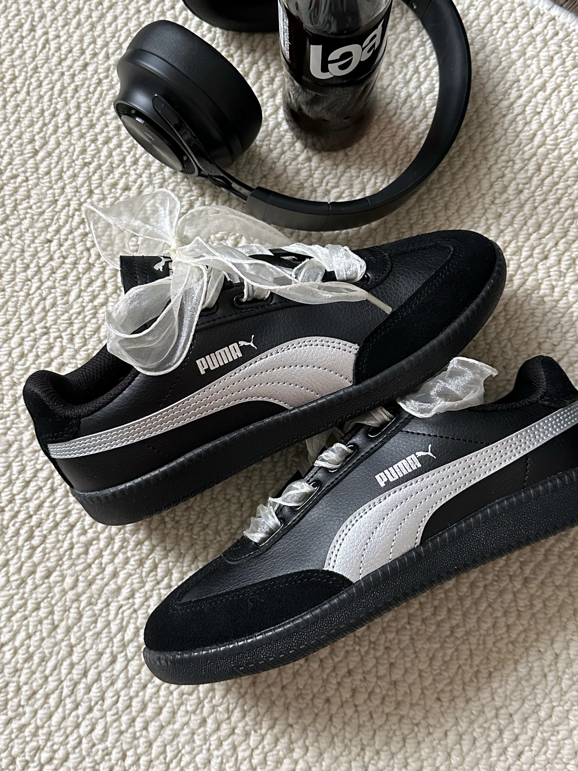 PUMA 9-T Wide Lace 銀黑 復古 女款 407608-02