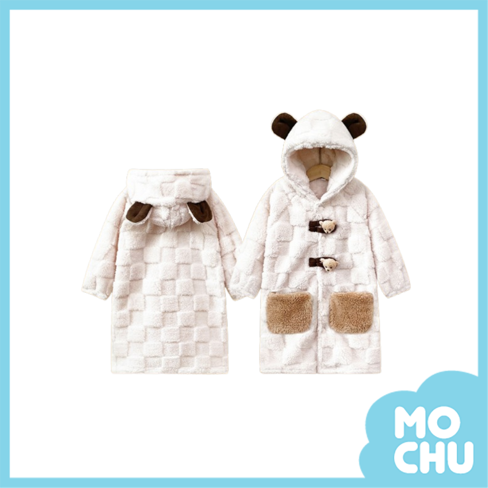 狗狗熊珊瑚絨睡袍