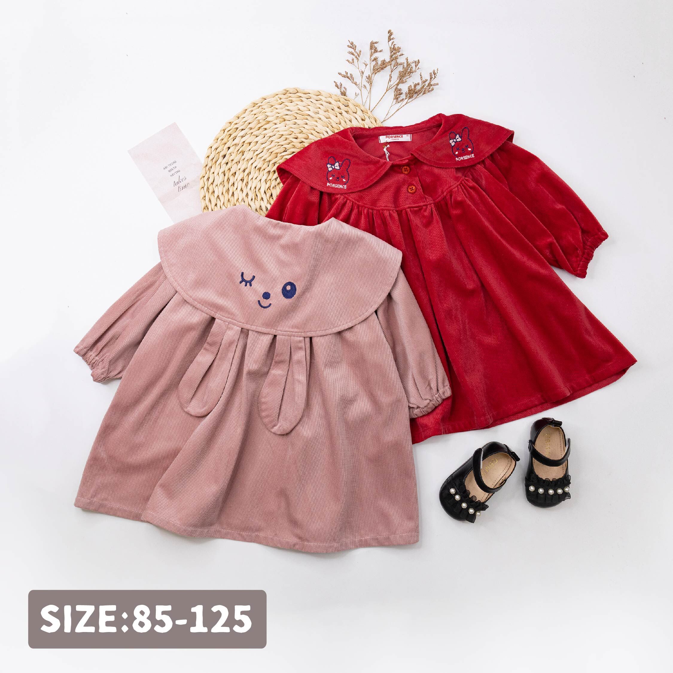 波紳士【22530】甜甜兔兔燈芯絨洋裝＊二色