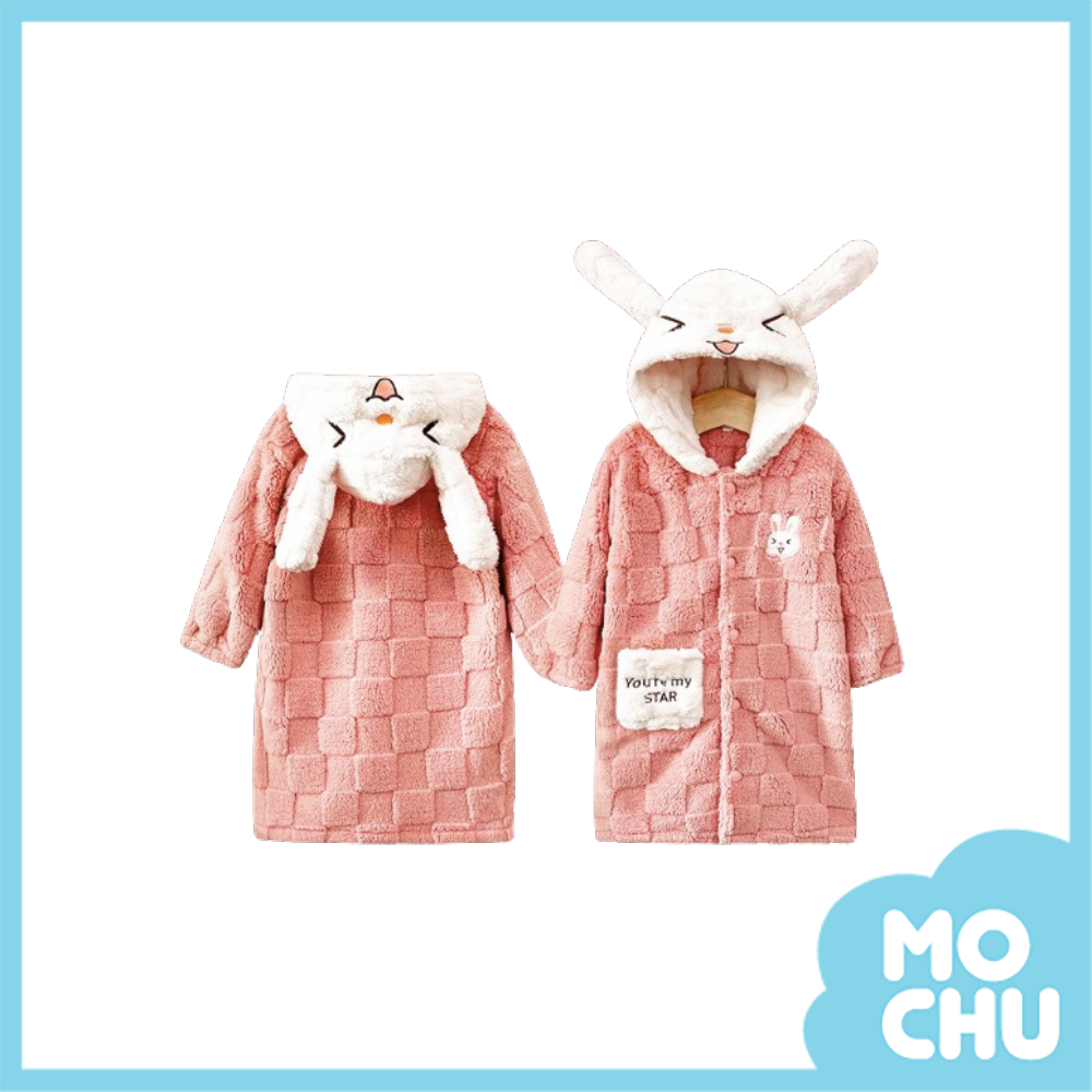 俏皮兔珊瑚絨睡袍