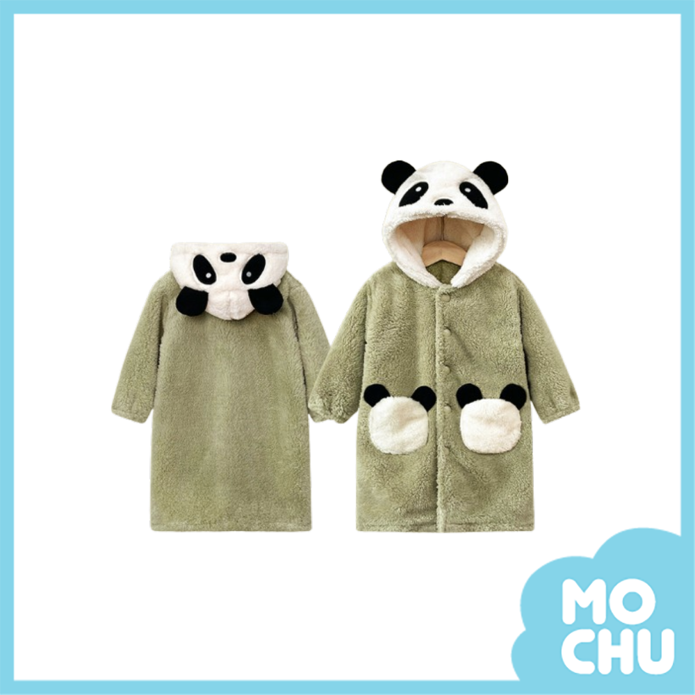 慵懶熊珊瑚絨睡袍