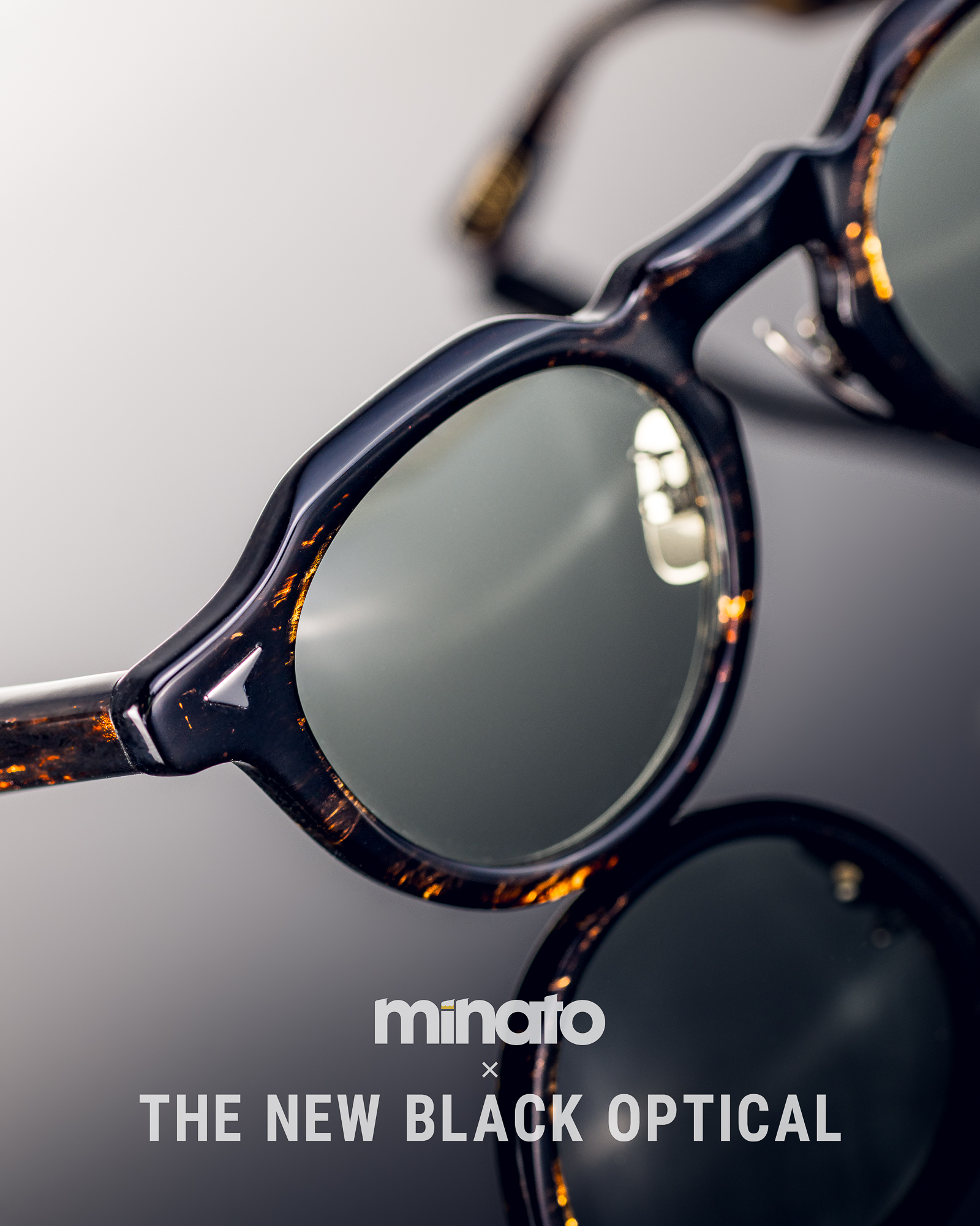 品川義則 X Minato X the new black optical Y1 Burning Wood Demi 木啡色