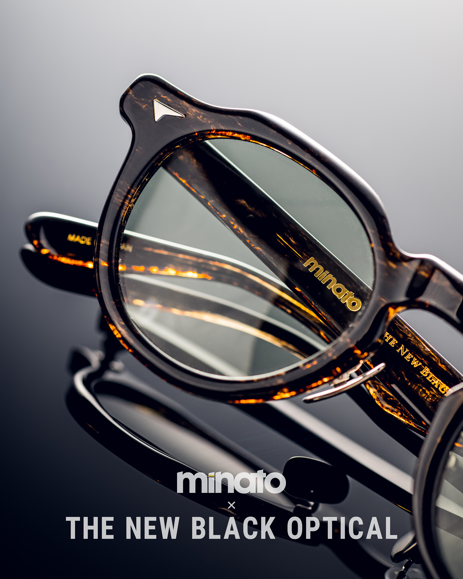 品川義則 X Minato X the new black optical Y1 Burning Wood Demi 木啡色