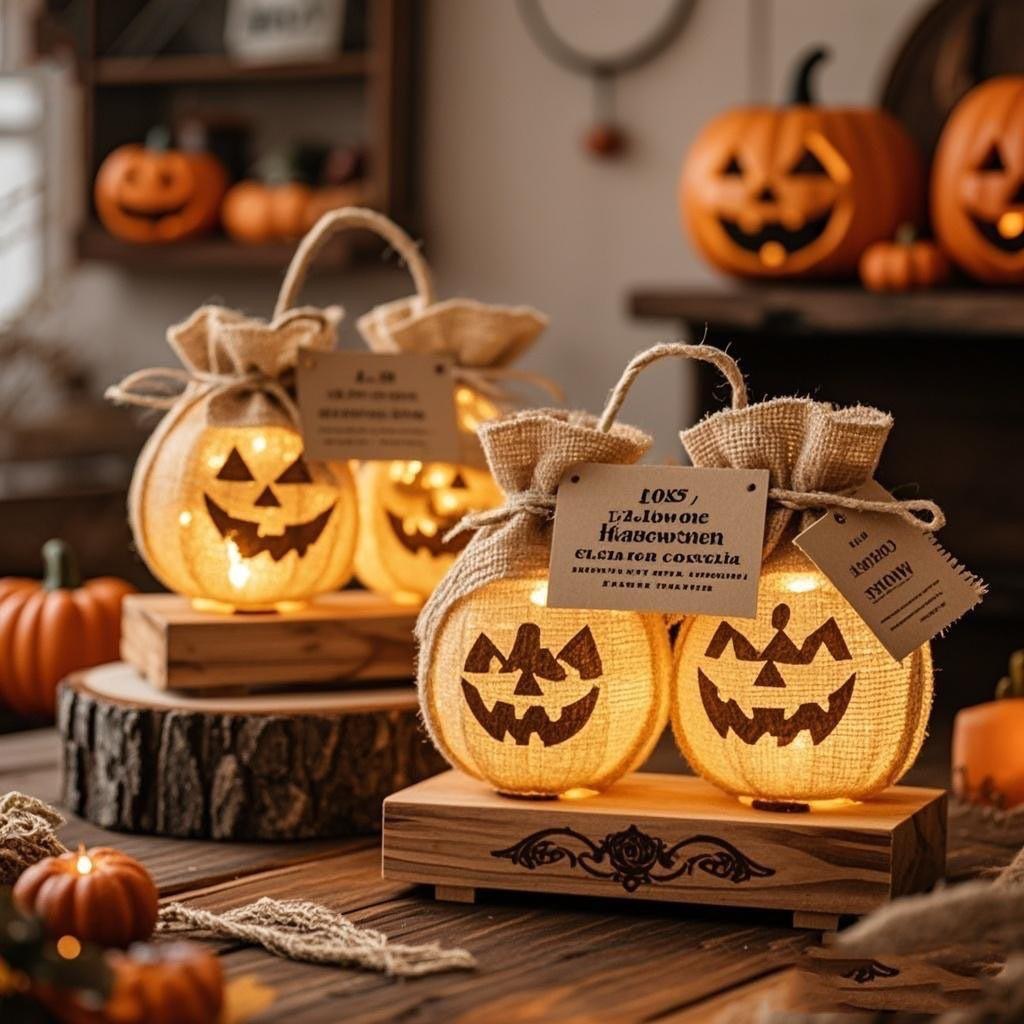 萬聖節南瓜燈兒童手提燈籠發光桶裝飾包裝小禮物糖果籃討糖罐