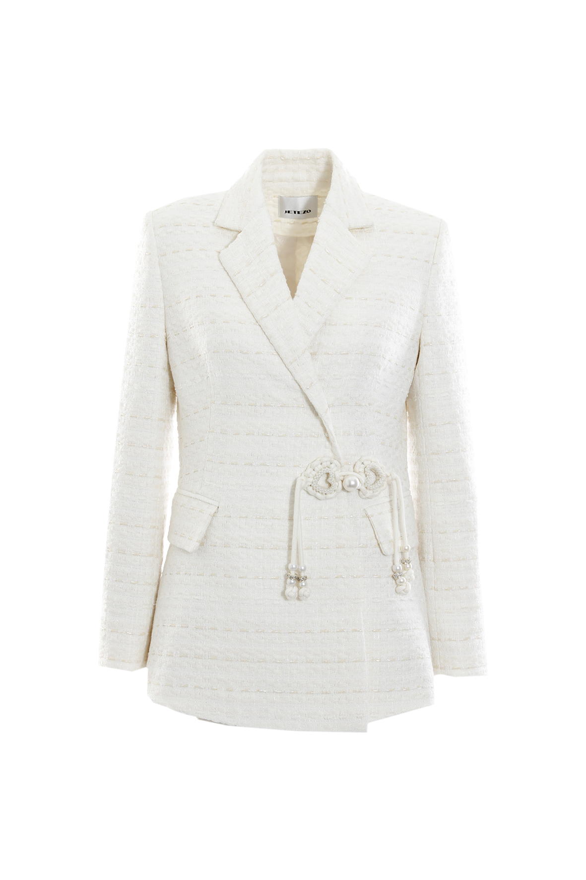 BC15053D1東方玫瑰奶白花呢西裝外套