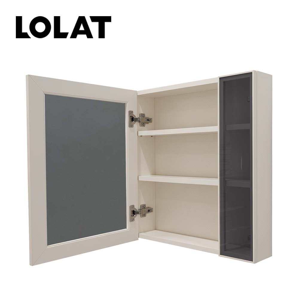 LOLAT鋁合金置物收納鏡櫃-槍灰色MA502