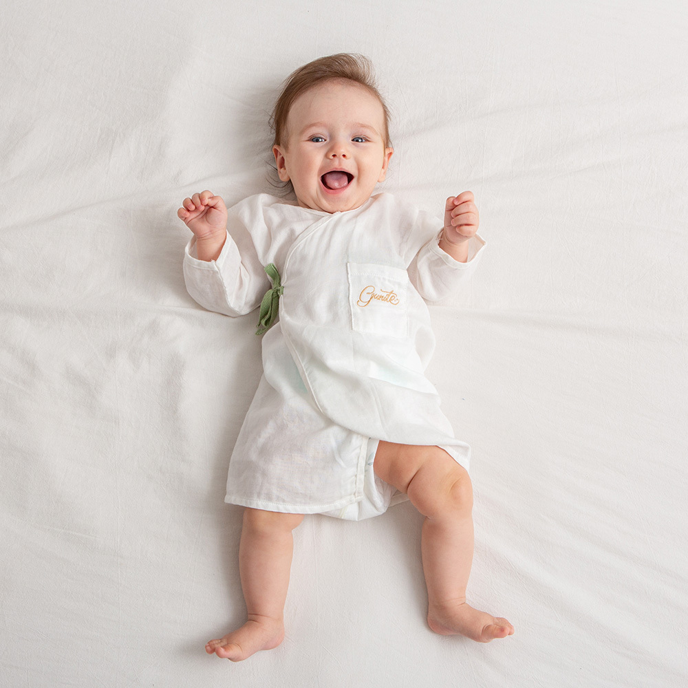 3件試穿組｜gunite極致棉柔美系列-成長型新生兒紗布衣｜S-M號(3M~3Y ) ｜多款可選