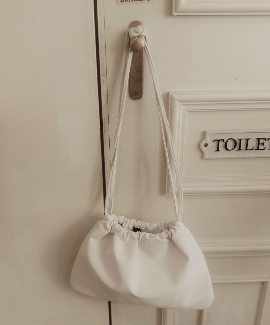 雲朵束口袋(米色)