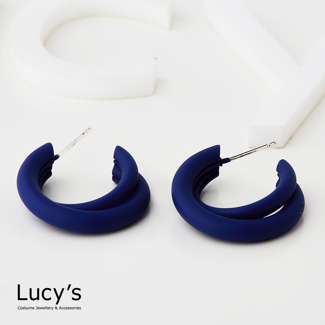 靛藍雙C 耳環 (125342)