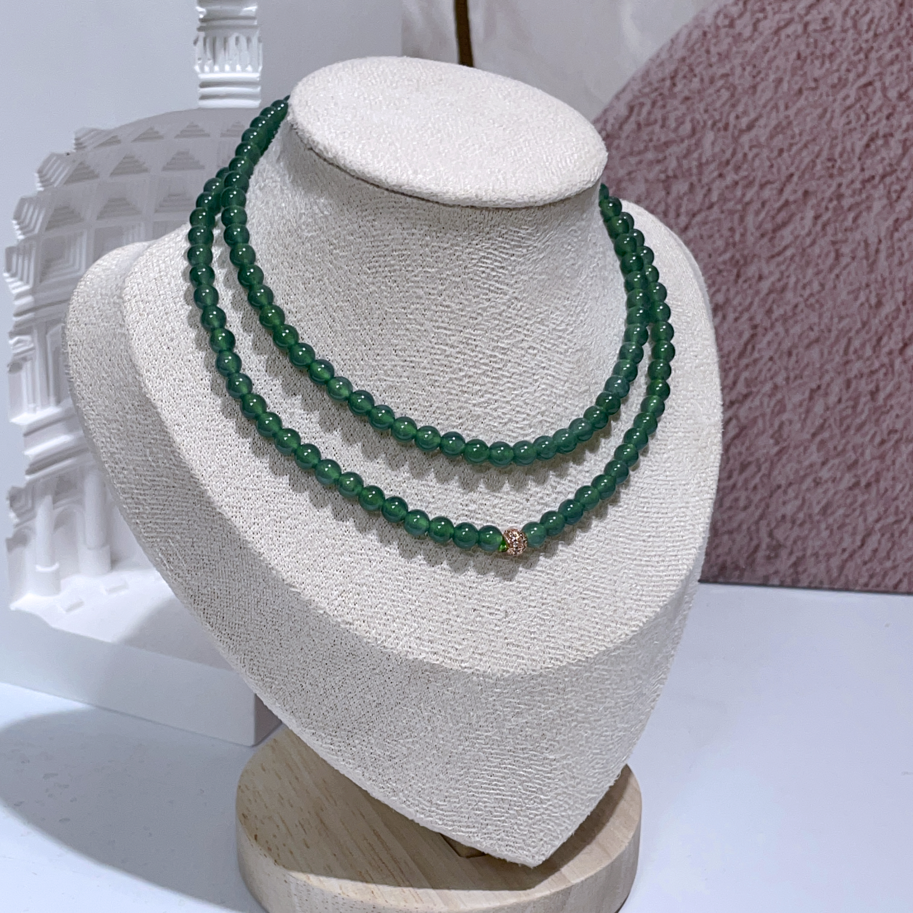 A貨緬甸翡翠頸鏈 4mm+