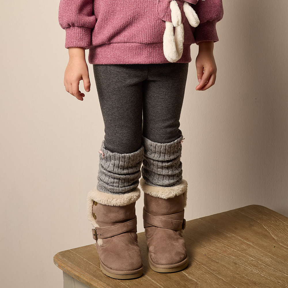 PIPPY 素面百搭內刷毛內搭緊身褲 灰