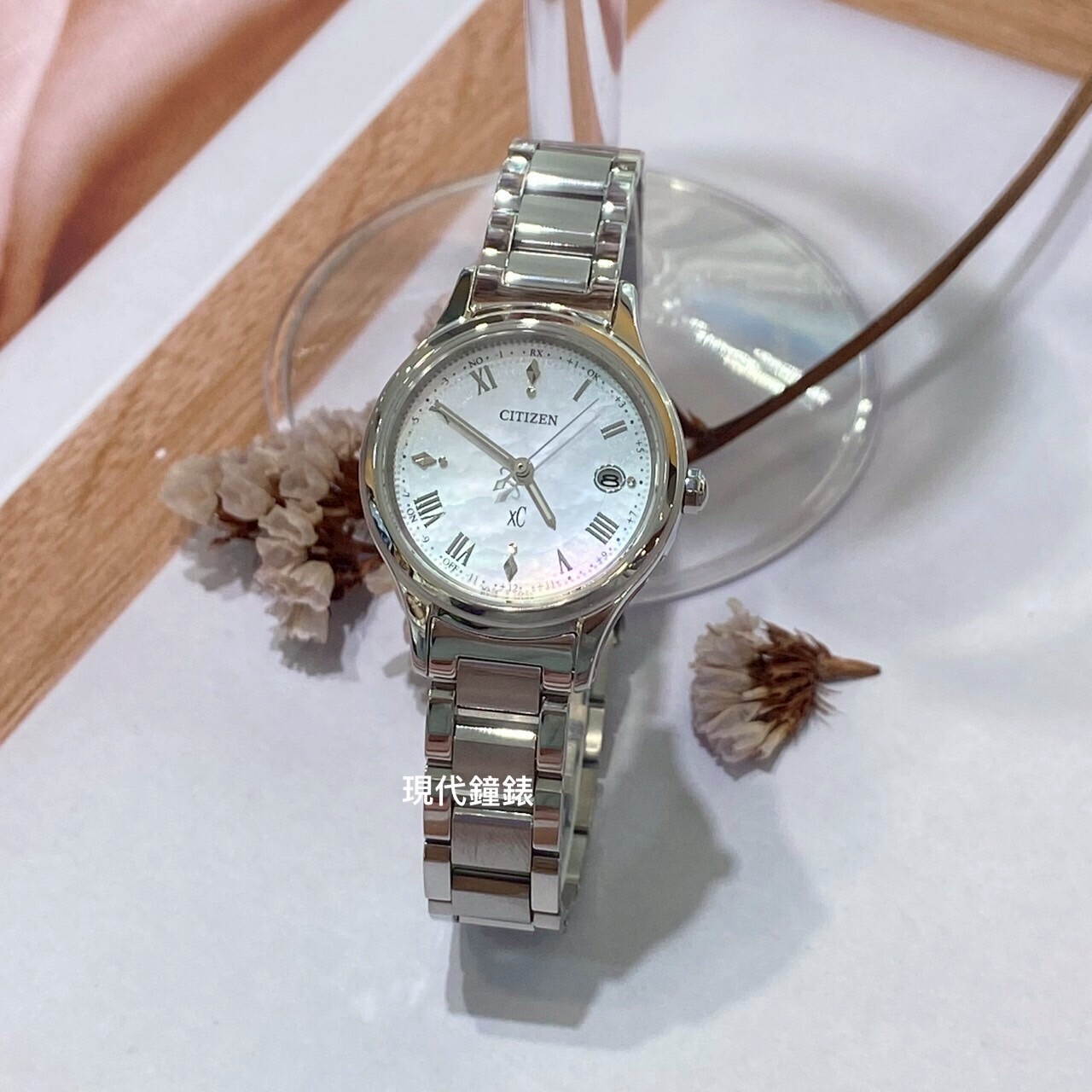 【CITIZEN 星辰】優雅鈦金屬電波女錶ES9490-52D 27mm 現代鐘錶