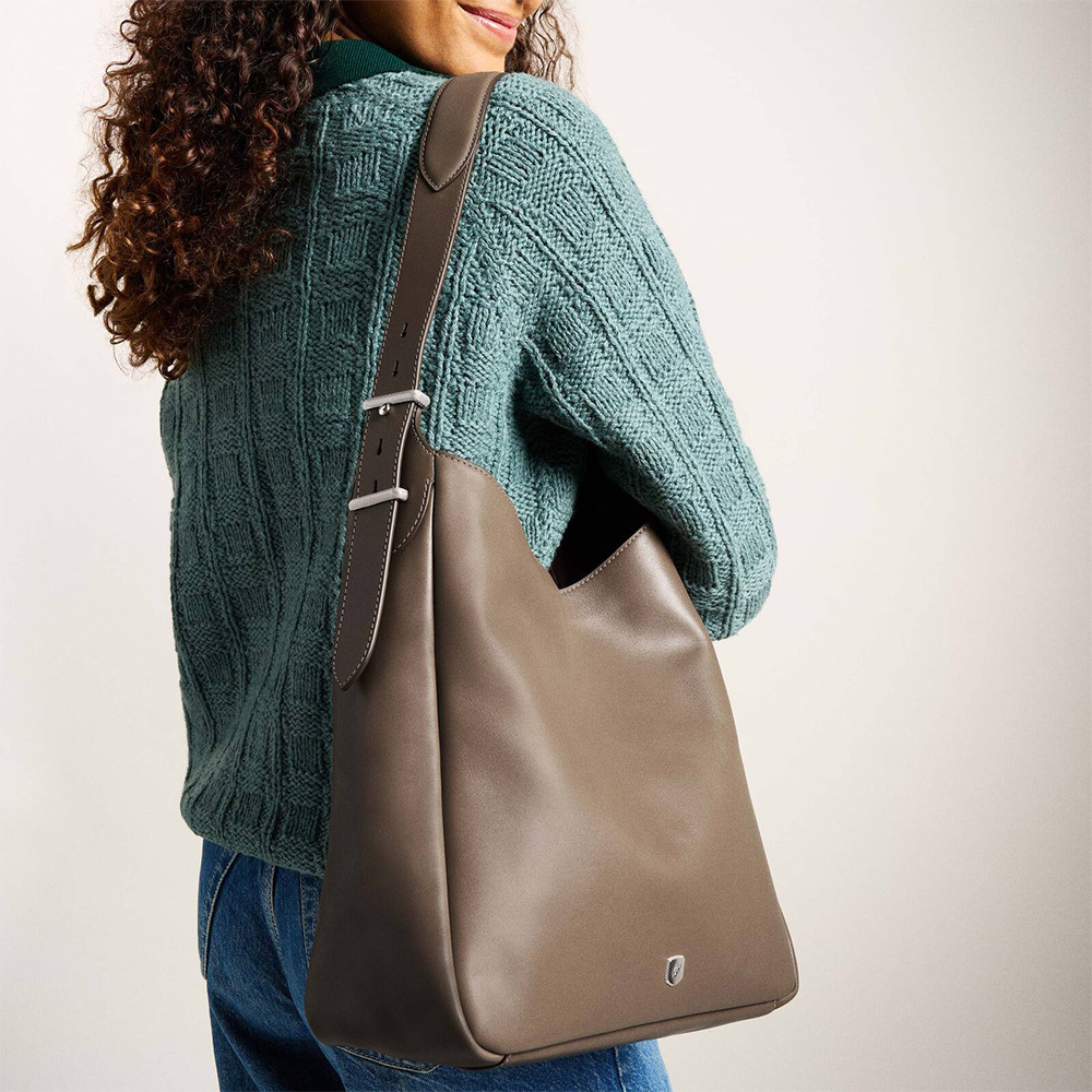 Dillon 真皮Hobo肩背包- 煙霧色 ZB11091793