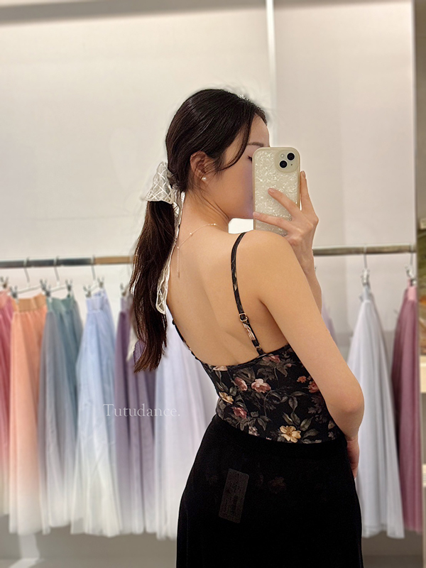 韓國 Byplie【BY-Leotard01 印花細肩帶舞衣】