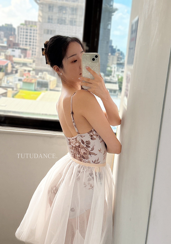 韓國 Byplie【BY-Leotard01 印花細肩帶舞衣】