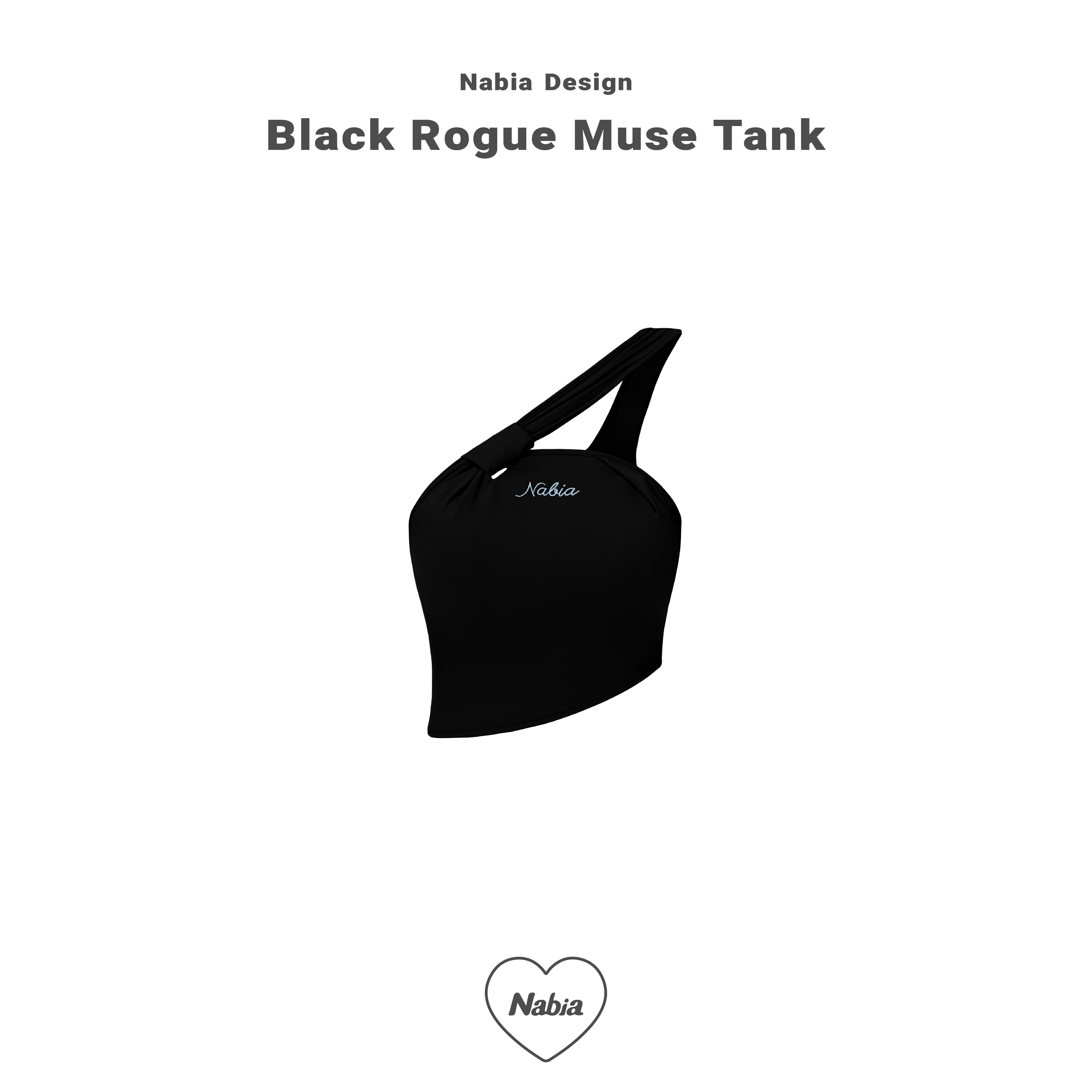 訂製單肩扭結 BRA TOP - 黑