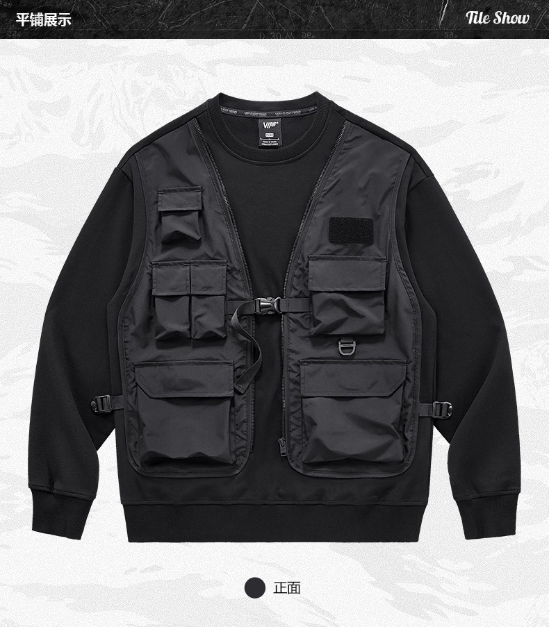 𝙏𝙀𝘾𝙃𝙒𝙀𝘼𝙍 馬甲拼接機能長袖衛衣