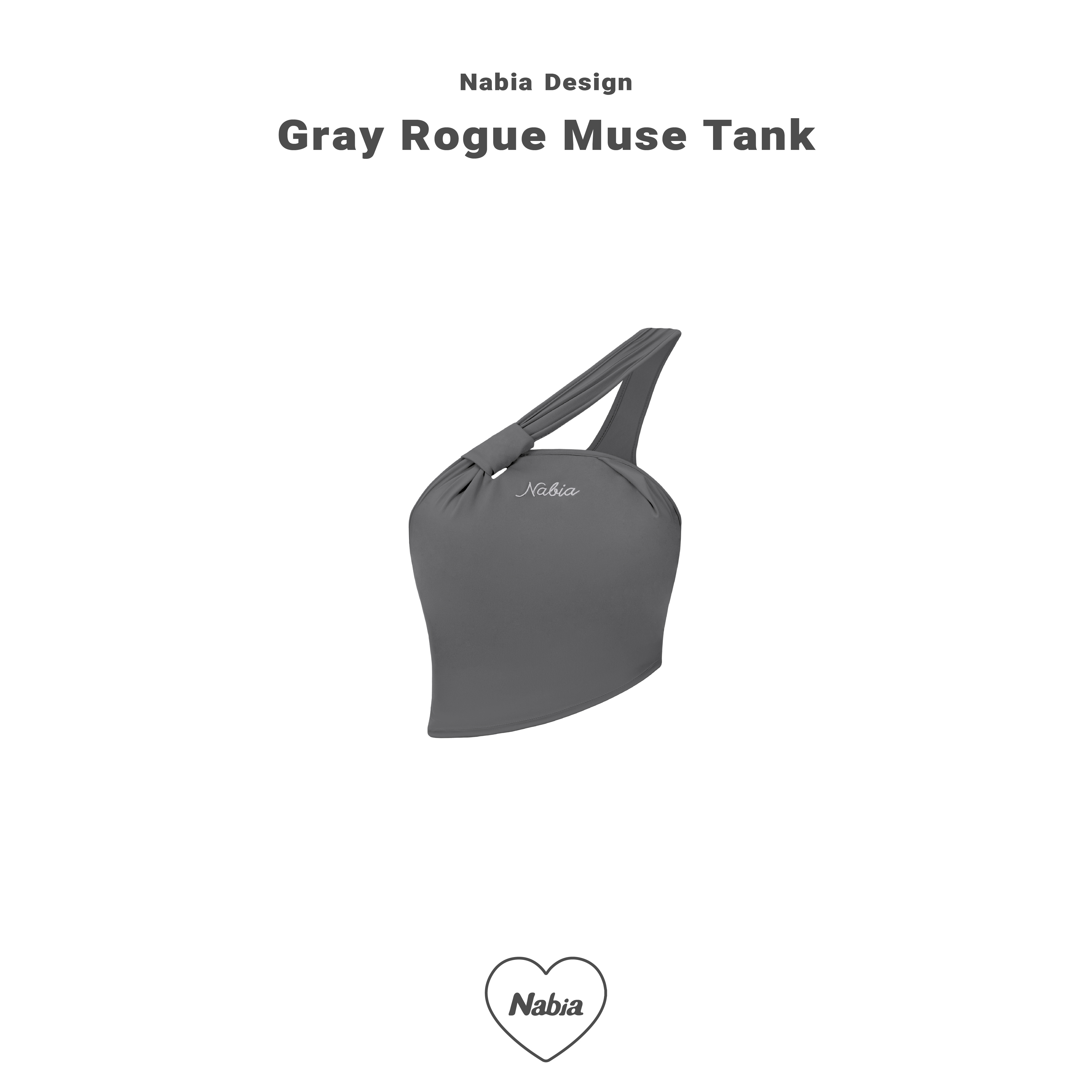 訂製單肩扭結 BRA TOP - 灰