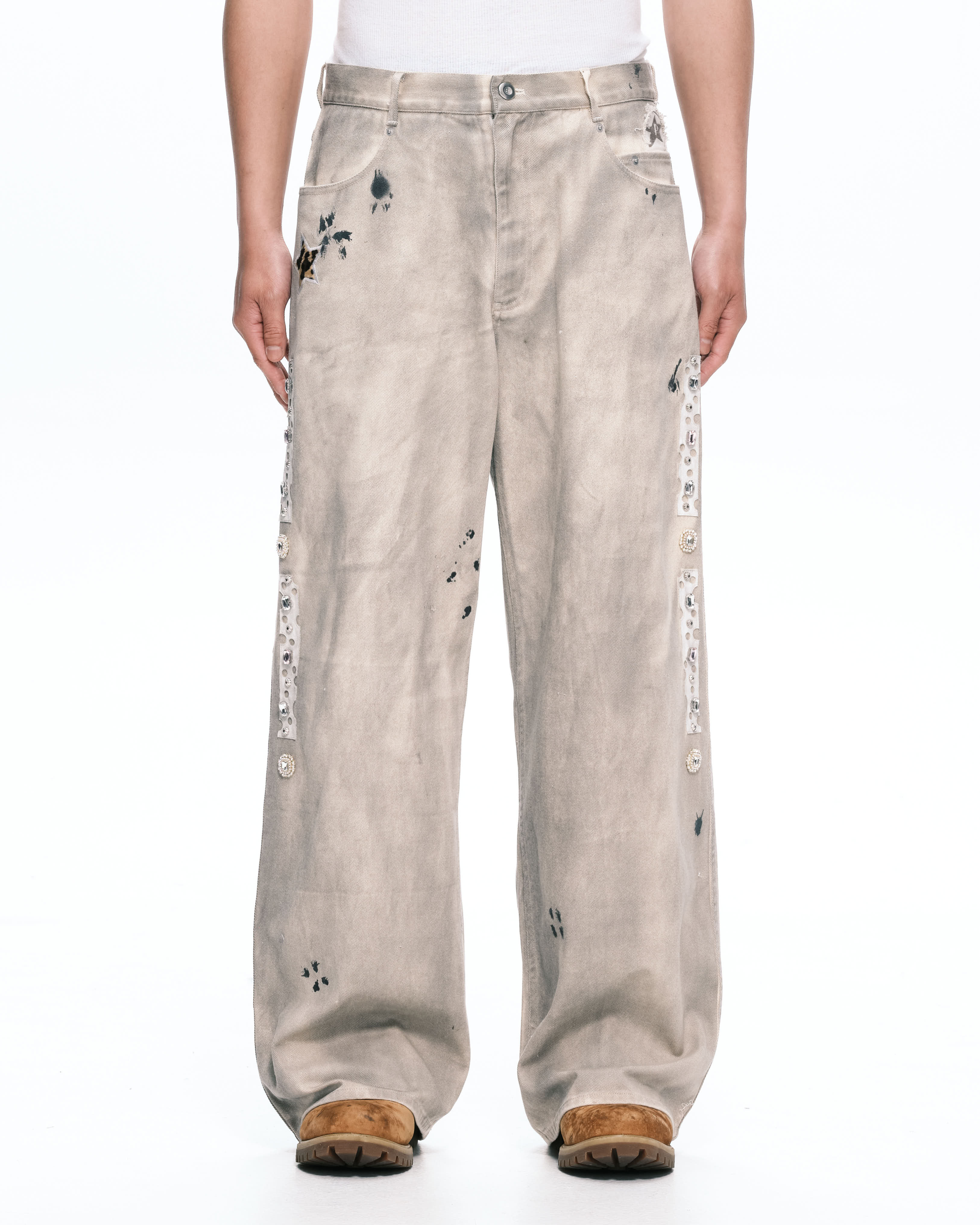 PLATEAU STUDIO｜Side gem pants (Khaki)