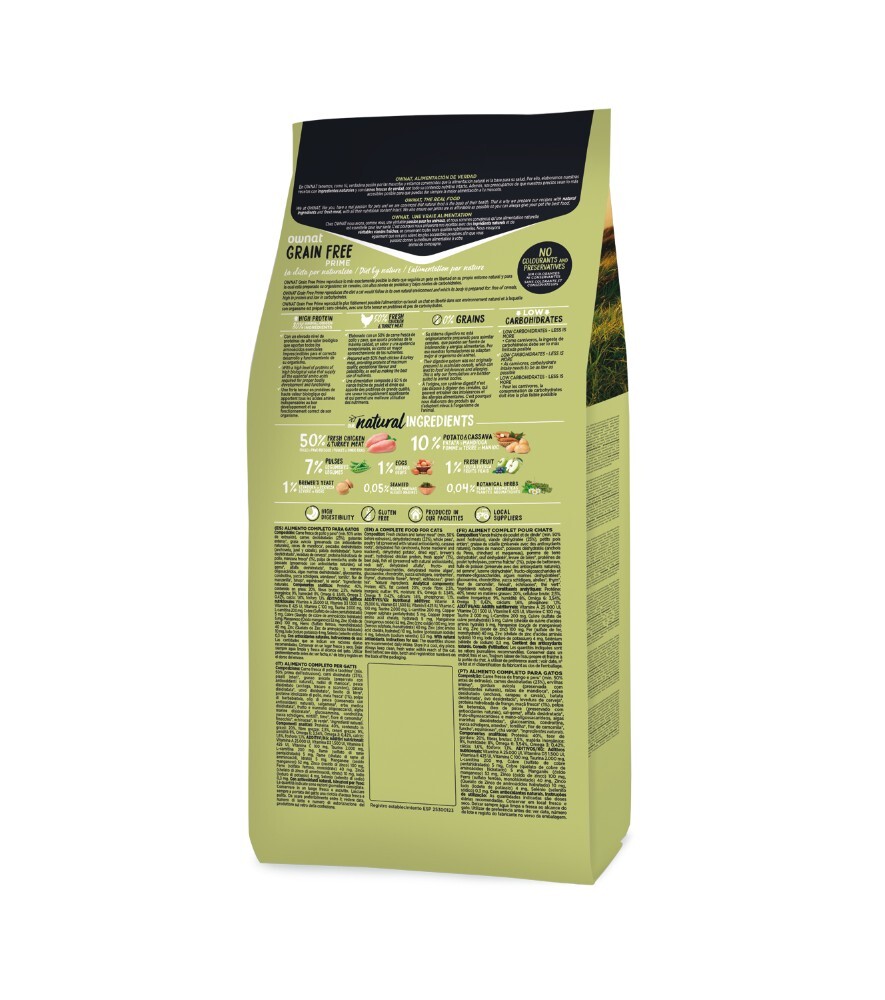 OWNAT 放牧雞肉與火雞 無穀全貓糧 (易消化) 8kg