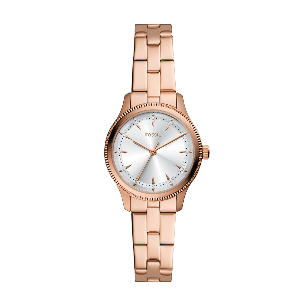 Brynn 簡約亮眼三眼女錶 玫瑰金色不鏽鋼 30 MM BQW8017